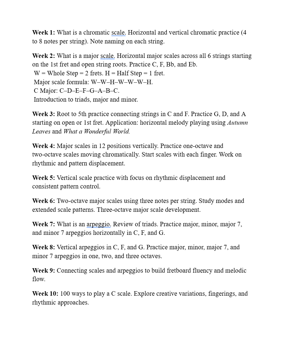 10 Weeks of Fretboard Logic