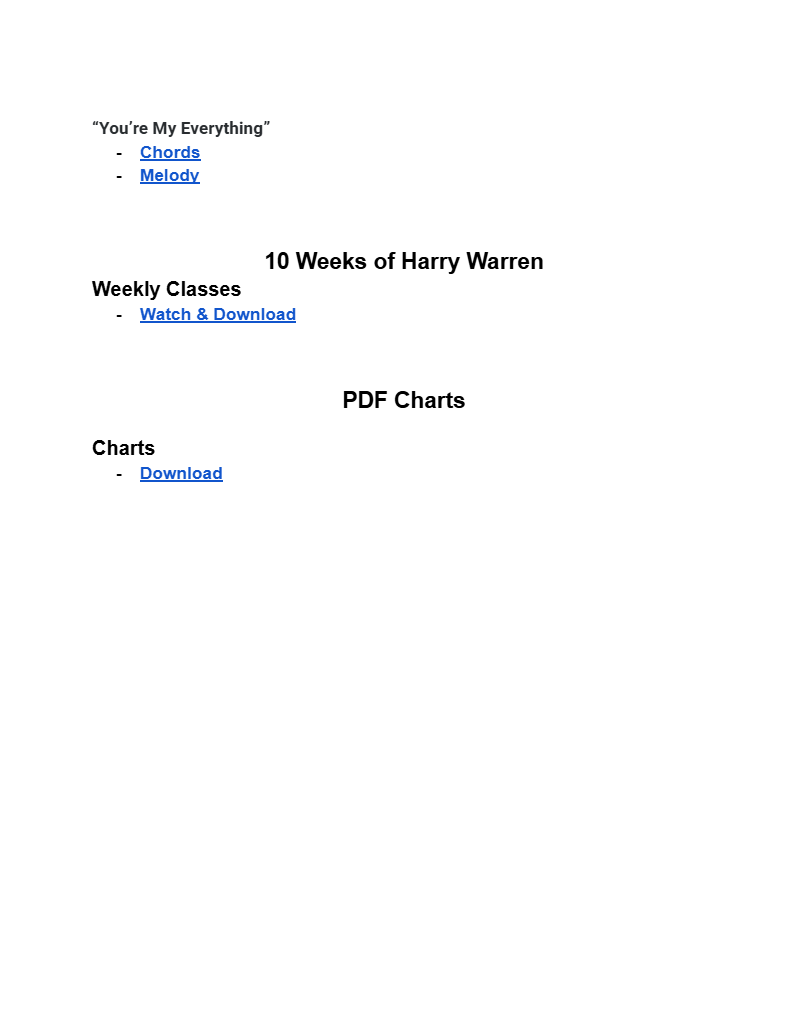 10 Weeks of Harry Warren