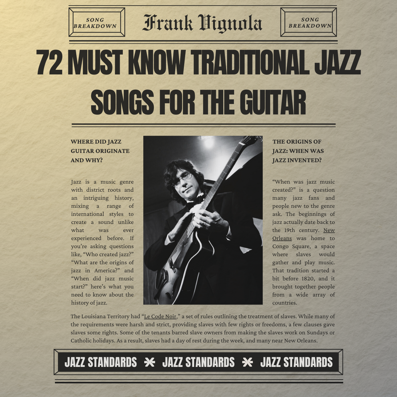 Action eBook - "72 Must Know Traditional Jazz Songs For The Guitar"