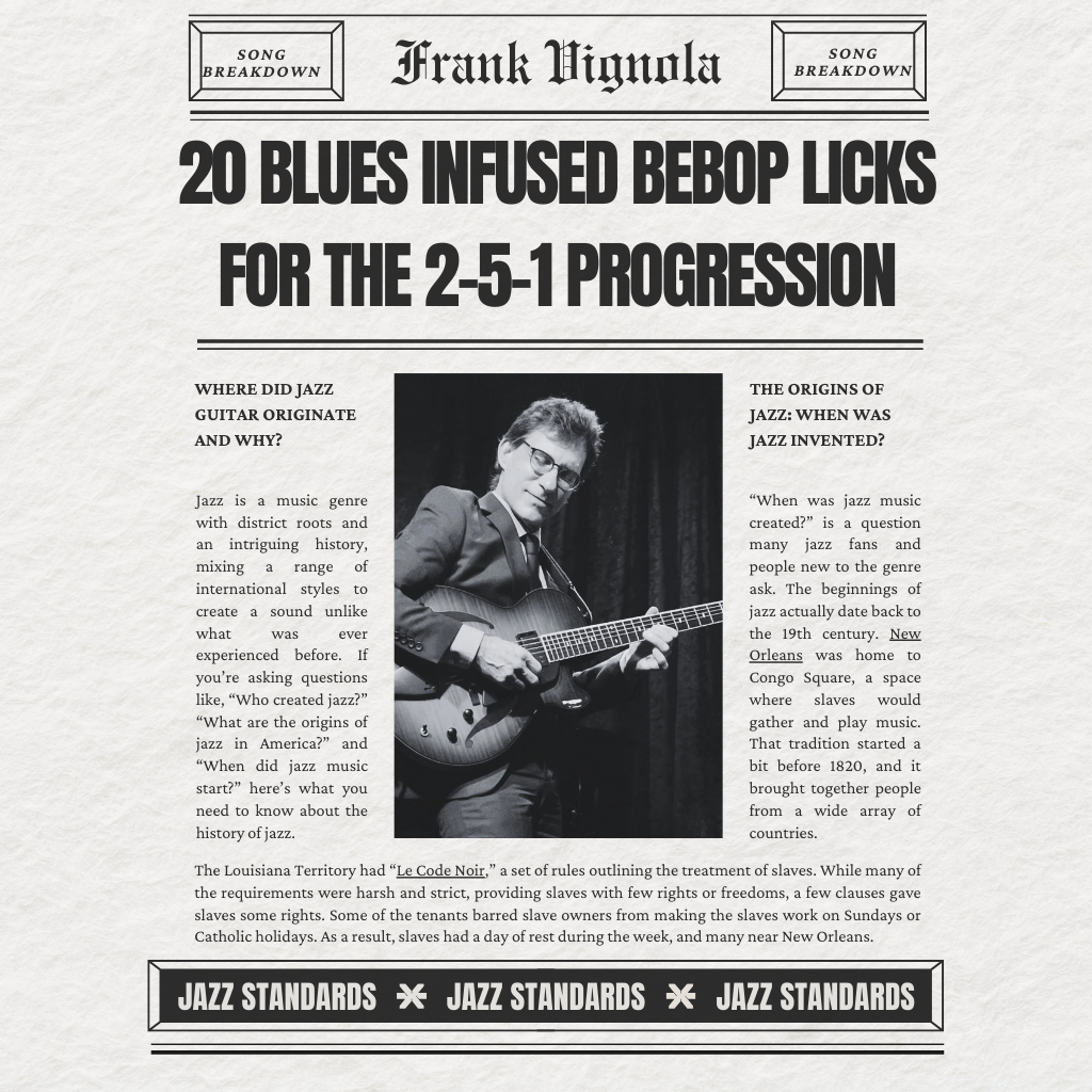 eBook & Video Demo - "20 Blues Infused Bebop Licks for the 2-5-1 Progression"