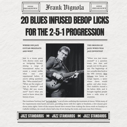 eBook & Video Demo - "20 Blues Infused Bebop Licks for the 2-5-1 Progression"